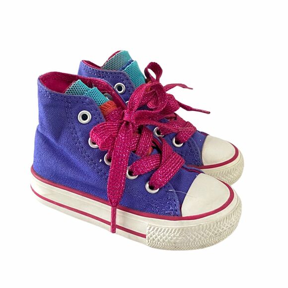 Converse Other - Converse Kids Chuck Taylor All Star Purple Party Hi Size 5 Infant Girls